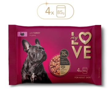 My Love - Hrana umeda completa pentru caini - Curcan - Set 4x100g
