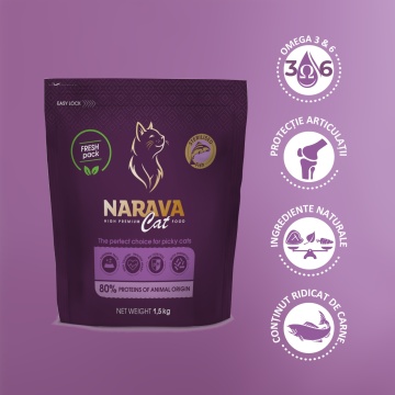Narava High Premium Cat - Hrana uscata pentru pisici sterilizate - Peste - 1.5kg - Img 2