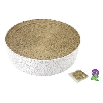 Rascator tip culcus pentru pisici din carton, cu catnip - Nayeco - 40 x 9.5 cm