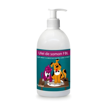 Ulei de somon - 250ml - Supliment Omega 3 pentru piele, blana si sanatate cardiovasculara la caini si pisici