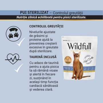 Wildfull Cat Sterilized, Light - Hrana uscata ultra-premium - Pui - 1.5kg - Img 2