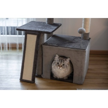 Ansamblu de joaca pentru pisici - Rosalie, gri antracit - 42 x 34 x 76 cm - Img 5