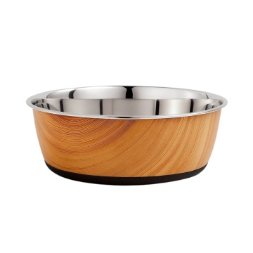 Castron inox antiderapant - Lemn - 500ml