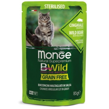 Monge BWild Sterilised Cat - Hrana umeda super-premium - Mistret - 85g