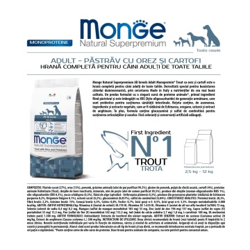 Monge Natural Superpremium All Breeds Adult Monoprotein - Pastrav cu Orez si Cartofi - 12kg - Img 2