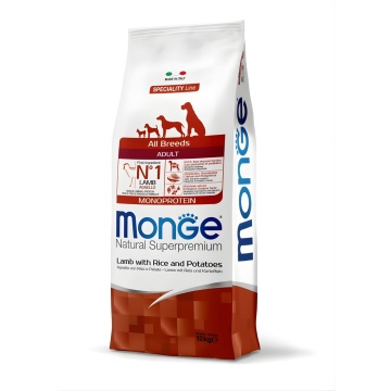 Monge Natural Superpremium Monoprotein Adult All Breeds - Miel, Orez si Cartofi - 12kg