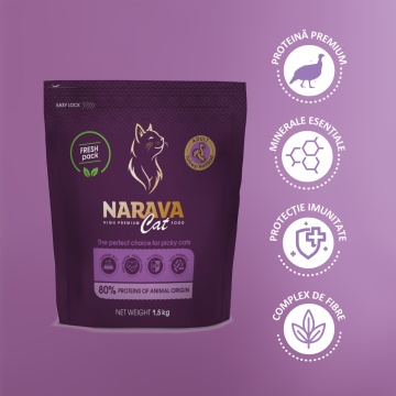 Narava High Premium Cat - Hrana uscata pentru pisici - Curcan - 1.5kg - Img 2