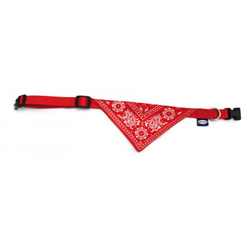 Zgarda nylon, cu bandana - M - Rosu