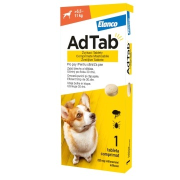 AdTab Dog 225mg (5.5-11kg) - Comprimate antiparazitare - 1cpr.