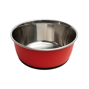 Castron inox antiderapant - Rosu - 950ml