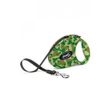 Lesa retractabila, cu banda - Flexi New Classic - S (12kg) - Camuflaj