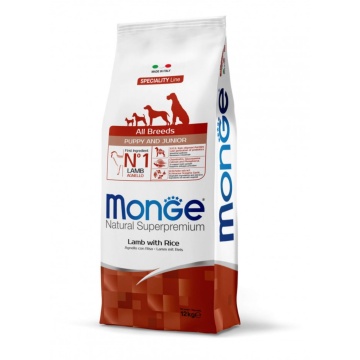 Monge Natural Superpremium Puppy & Junior All Breeds - Miel, Orez si Cartofi - 12kg