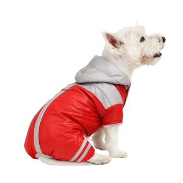 Pelerina ploaie, dungi flourescente - Rosu - S