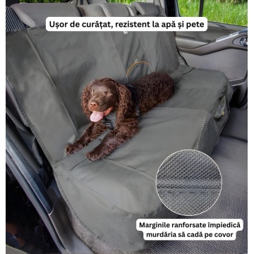 Protectie impermeabila pentru bancheta auto Kurgo Heather - 140cm - Blue & Charcoal Grey - Img 2