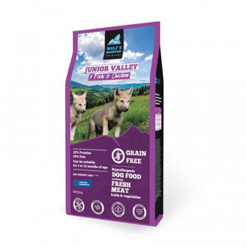 Wolf’s Mountain Junior Valley - Peste & Pui si Fructe & Legume - 12Kg - Hrana completa super-premium, hipoalergenica