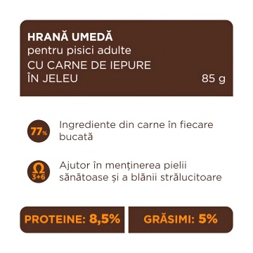 Club 4 Paws Cat - Hrana umeda premium - Iepure in jeleu - 85g - Img 3