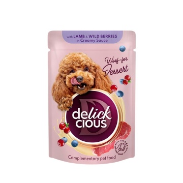 Delickcious Dog - Fulgi de Miel & Fructe de Padure in Sos Cremos - 80g