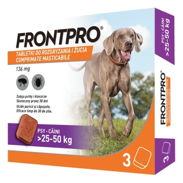 FrontPro XL 136 mg (25-50kg) - Comprimate antiparazitare - 3cpr.