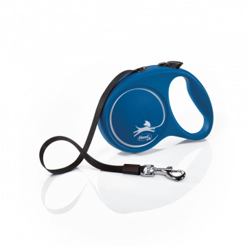 Lesa retractabila, cu banda - Flexi Fun - L - Albastru