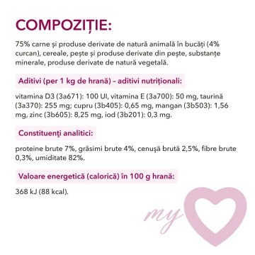 My Love - Hrana umeda completa pentru caini - Curcan - Set 4x100g - Img 3