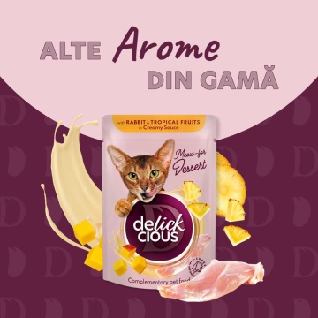 Delickcious Cat - Bucati de Rata & Fructe de Padure in Sos - 80g - Img 5