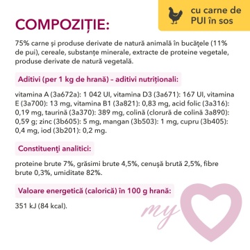 My Love Cat - Hrana umeda completa - Pui & Curcan - Set 4x85g - Img 2