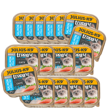Pachet economic Julius K9 Cat - Terine cu somon - 16 x 100g