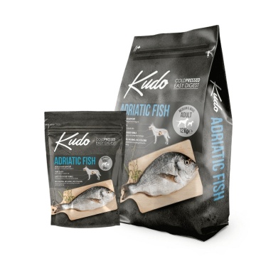Pachet economic Kudo Adult Mediu-Maxi - Hrana uscata, presata la rece - Peste - 15 kg