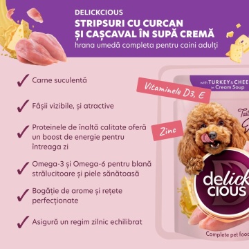 Delickcious Dog - Fasii de Somon & Morcov in Supa Cremoasa - 85g - Img 3