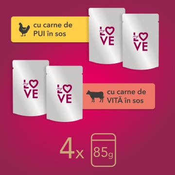 My Love Cat - Hrana umeda completa - Pui & Vita - Set 4x85g - Img 2