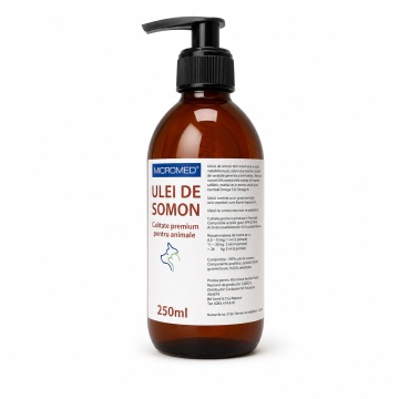 Ulei de somon - 250ml - Micromed Vet - Supliment Omega 3-6-9 pentru piele, blana si imunitate la animale de companie
