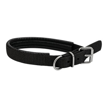 Zgarda nylon captusita - 1.5cm - Negru