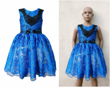 Rochie din dantela albastra, fete 6-12 ani