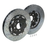 Dischi freno compositi su campana ANTERIORI 305x28mm, disegno forato 500 595 695 Abarth (Impianto Brembo) - Img 2
