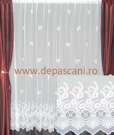 Perdea cu rejansa 6 cm model 5856 ALB dimensiune 3.50 metri / inaltime 2.40