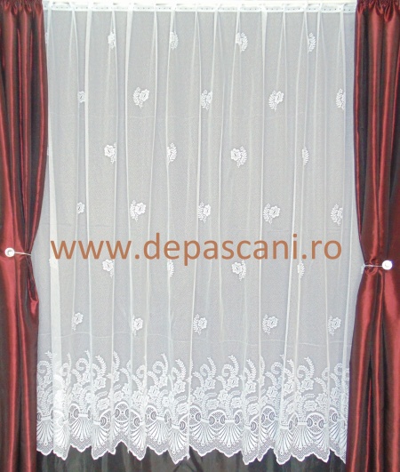 Perdea cu rejansa 6 cm model 5856 ALB dimensiune 3.50 metri / inaltime 2.40 - Img 2