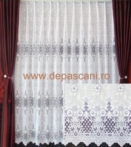 Perdea, model 51259, alb, H 2.60