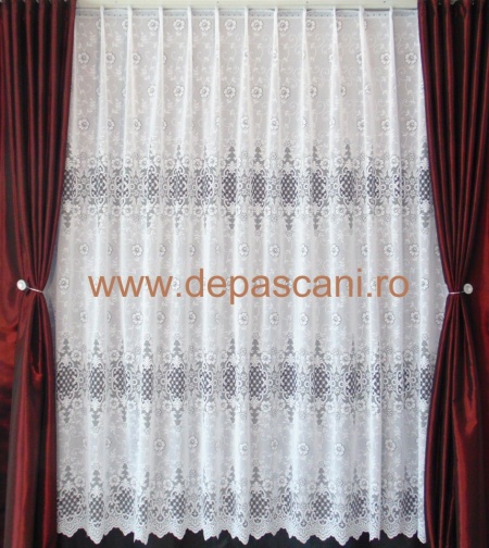 Perdea, model 51259, alb, H 2.60 - Img 2