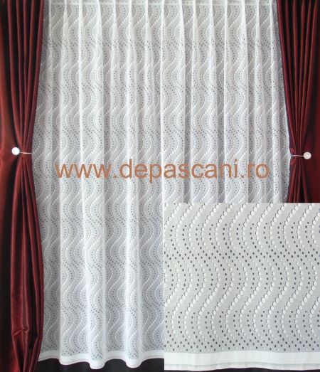 Perdea cu rejansa 6 cm model 5971 ALB dimensiune 2.00 metri/ inaltime 240 - Img 2