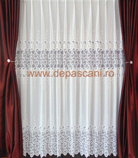 Perdea, model 51199, alb, H 2.00 - Img 2