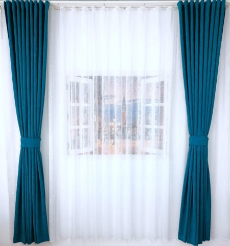 Perdea, model 60638, alb, H 2.40 - Img 2