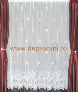 Perdea cu rejansa 6 cm model 5856 ALB dimensiune 3.50 metri / inaltime 2.40 - Img 2