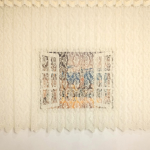 Perdea, model 04014, crem, H 1.80 - Img 2