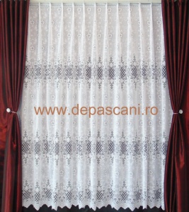 Perdea, model 51259, alb, H 2.60 - Img 2