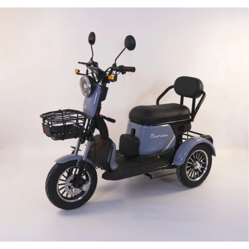 Triciclu electric Senior, 1000W, baterie 60V20Ah, autonomie 50-70KM, 25 Km/h, Fara permis