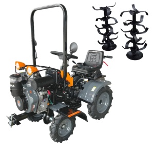 Minitractor Ride-On 4x4 R1200, Evotools PLUS, Motor Diesel KAMA, Pornire Electrica 12 CP, Freze si roti metalice incluse - Img 2