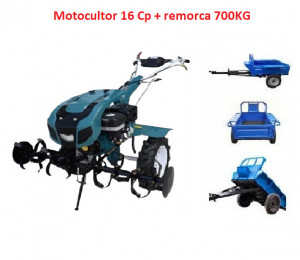 Motocultor Dakard Hs 1100D New 16 Cp cu remorca 700Kg + 5 Litri ulei