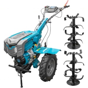 Motocultor DKD 1010D NEW motor 16 CP benzina 2+1 viteze latime lucru 80-110 cm freze roti cauciuc 5.00x12" capota cu far LED