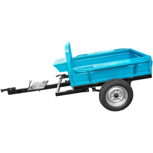 remorca motocultor DKD LY 500 albastră basculabilă cu frână de mână și foi de arc