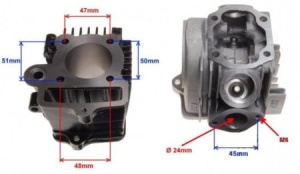 Set motor + chiulasa Cross 4T 70cc - Img 2